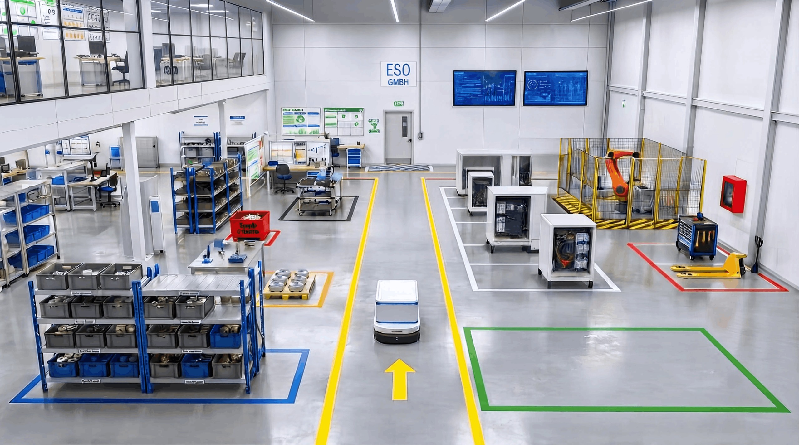 Modern manufacturing factory production floor