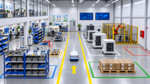Factory Layout Implementation Case Study- Factory layout with improved productivity, implemented visual management systems, Improve material flow.
