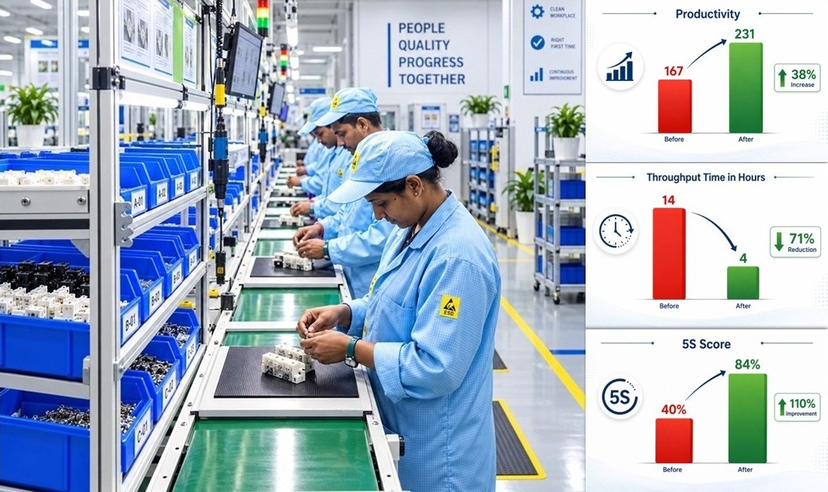 Manufacturing team working on an assembly process